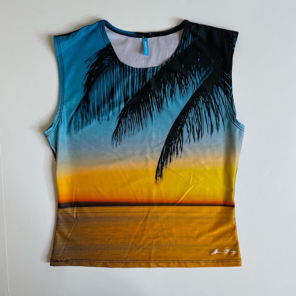 Vintage Aaron Chang Tank Top *beach, pool, surf, coconut girl*